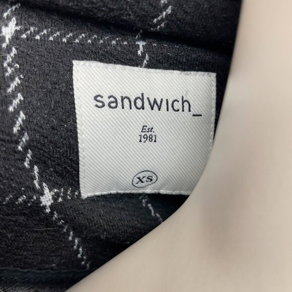 SANDWICH Academia Office Comfy Soft Plaid UnStructured Blazer / Cardigan sz S - Picture 8 of 10